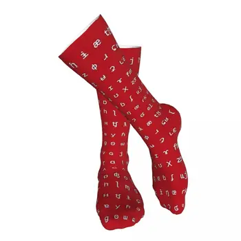 Носки IPA - Красные и белые чулки для взрослых, впитывающие влагу, Подходящие для занятий спортом, носки до бедра в любое время года