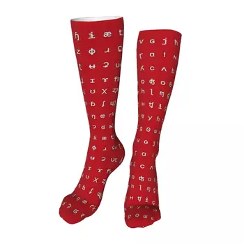 Носки IPA - Красные и белые чулки для взрослых, впитывающие влагу, Подходящие для занятий спортом, носки до бедра в любое время года Изображение 2