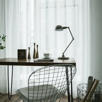Современная простота Штор для гостиной, столовой, спальни, белый тюль, современный тюль, модная вуаль, кухонные шторы, французское окно Изображение 2