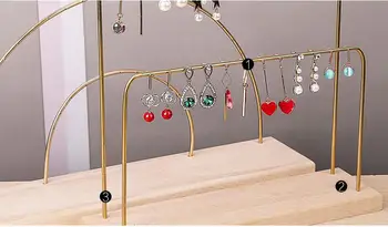 Креативная вешалка для сережек из цельного дерева, вешалка для ювелирных изделий, подвесные гвозди для ушей, вешалка для сережек, латунная вешалка для украшений