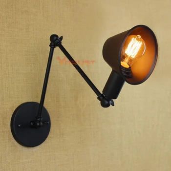 Винтажный железный настенный светильник Промышленные настенные светильники Бра с покрытием E27 Лофт Ретро дизайн железный настенный светильник светильник