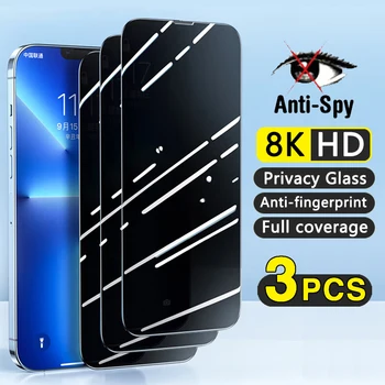 3шт Защита экрана от Шпиона с Полным Покрытием Для iPhone 11 12 13 14 PRO MAX Privacy Glass Для iPhone 7 8 14 Plus X XS XR 13 12 Mini