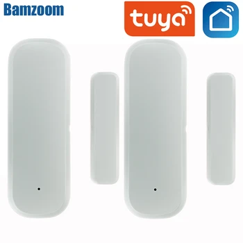 Tuya WiFi Дверной датчик со звуковой сигнализацией, детектор открытия/закрытия окна, Независимый магнитный датчик, работа с Alexa Google Home