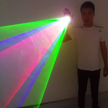 RGB Laser Whirlwind Многоцветный лазер Vortex Laser Man Сценические принадлежности Светодиодные лазерные перчатки Для выступлений в ночном клубе