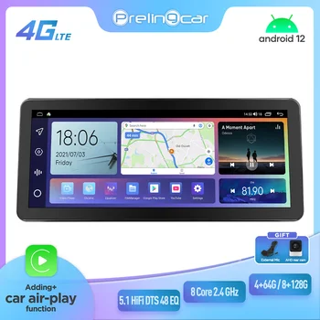 Prelingcar 12,3 “Для Старой Универсальной машины Volkswagen Android 12 Автомобильный Монитор 128 Г Carplay RDS GPS Встроенный 2din Радио DVD-плеер