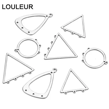 10 шт./лот, Полый треугольный соединитель из нержавеющей стали, подвески для браслета, ожерелья, ювелирные изделия 