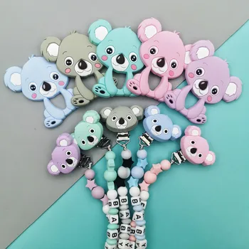 Изготовленное на Заказ Английское Акриловое Буквенное Имя Baby Koala Силиконовая Подвеска-Пустышка Зажимы Цепи Жевательный Прорезыватель Baby Pacifier Kawaii Toy Подарки Изображение 2