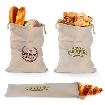 Льняная сумка для хлеба, многоразовая хлопковая сумка для хранения на Шнурке, буханка домашнего хлеба, свежие экологически чистые сумки для покупок Тостов