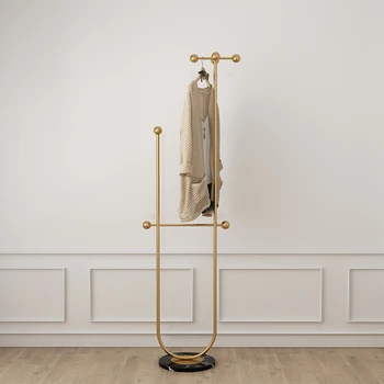 Простая и роскошная дизайнерская вешалка для одежды Вешалка для одежды Nordic Floor Мраморная металлическая вешалка для одежды Держатель сумки Изображение 2