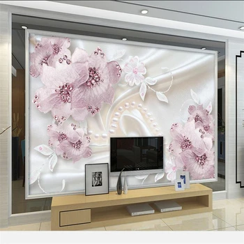 обои wellyu papier peint для стен, 3D обои на заказ, Роскошные бриллиантовые цветы, 3D украшения, ТВ-фон, настенные фрески