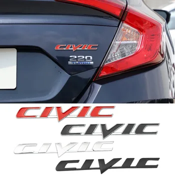 Автомобильная 3D Металлическая Эмблема Значок Наклейка для автомобиля Honda Civic Задний хвост Багажник Буквы Наклейки с логотипом Отличительные знаки Автоаксессуары Для Укладки автомобилей