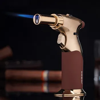 ZhongBang 529A, прямая зажигалка, пистолет-распылитель для сахара, креативная металлическая ветрозащитная зажигалка для сигар с двойным пламенем Изображение 2