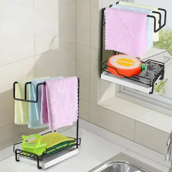 Новая Стойка для слива полотенец в ванной, Кухонная Стойка для хранения полотенец, Настенное Оборудование для хранения, Неперфорированная Стойка для сушки воздуха Изображение 2