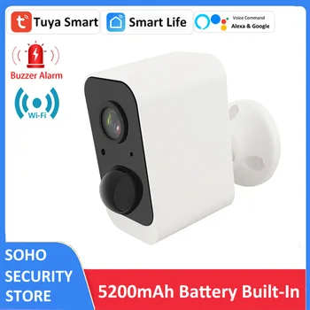 Tuya 1080P Security Outdoor IP65 WiFi Перезаряжаемая Сетевая Камера Аудио-Видеонаблюдения С Питанием от Батареи Tuya Smart Life APP
