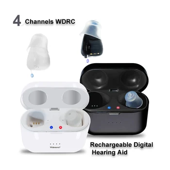 Перезаряжаемые слуховые аппараты Mini 4-Канальный усилитель звука Audifonos SR41 для глухих/пожилых людей