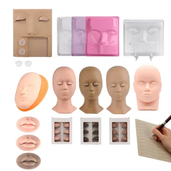 3D Татуировка, Силиконовая Накладка для лица, головы, Губ, бровей, Профессиональная Тренировочная кукла-манекен, Искусственная кожа для наращивания ресниц