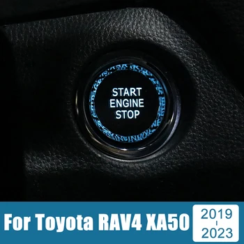 ABS Автомобильный Двигатель Кнопка Запуска Остановки в один Клик Кольцевые Крышки Круговые Накладки На Корпус Наклейки Для Toyota RAV4 2019-2021 2022 2023 RAV 4 XA50