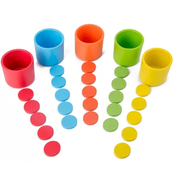Чашка для классификации цветов, настольные игры для раннего обучения в детском саду, головоломка для познания цвета, деревянные игрушки Изображение 2