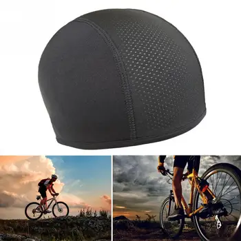 Кепка унисекс, быстросохнущая шляпа для езды на велосипеде, мотоцикле, под шлем, уличная, черная Изображение 2