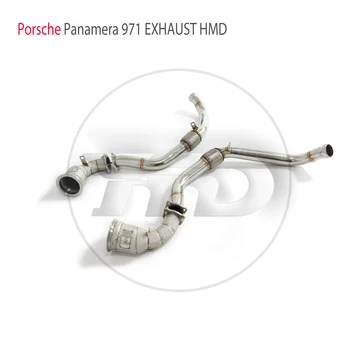 Водосточная труба выпускного коллектора HMD для Porsche Panamera 971 970 Автомобильные Аксессуары С Коллектором каталитического нейтрализатора впускные коллекторы Изображение 2