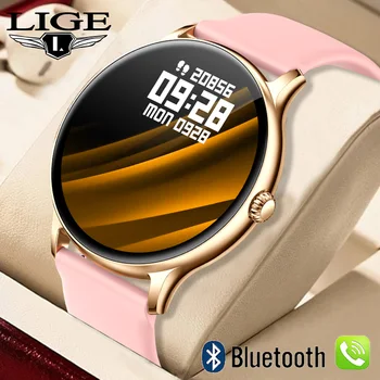 Женские Смарт-часы LIGE 2022 с функцией Bluetooth, Отвечающие на звонки, Водонепроницаемые Наручные часы с частотой сердечных сокращений Для IOS Android, Умные часы, Подарок жене