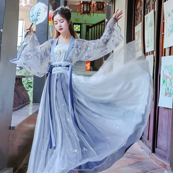 Женский китайский традиционный народный костюм Ханьфу, одежда для танцев Династии Хань, Одежда для косплея Леди Феи, Восточный костюм Древнего принца Изображение 2