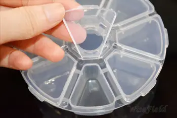 8 Решетчатый Прозрачный Пластиковый Круглый Органайзер для ювелирных Изделий из Бисера, Коробка, Контейнер для хранения, Новинка 2021 года Изображение 2