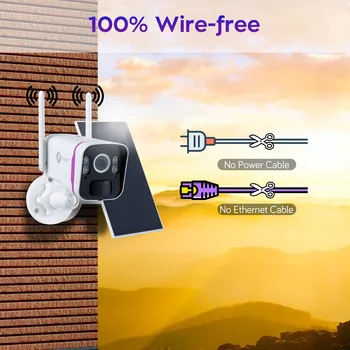 XMARTO 100% Беспроводная система домашней камеры Безопасности на Солнечной Батарее, комплект из 4 комплектов 2K 4MP QHD камер видеонаблюдения с 4K 10-канальным WiFi NVR 12 