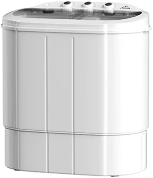 Портативная стиральная машина с двумя ваннами вместимостью 21 фунт, Мини-стиральная машина (14,4 фунта) и спайнер (6,6 фунта), Встроенный слив, Полуавтоматическая Изображение 2