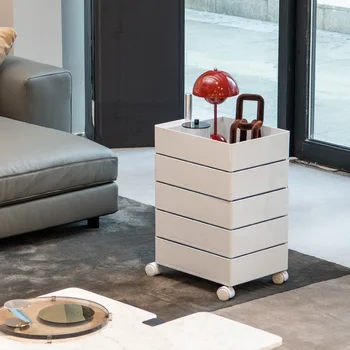 Nordic 360 Вращающийся прикроватный столик в стиле Ins для спальни Многослойный Выдвижной ящик Передвижной шкаф для хранения косметики Множество функций