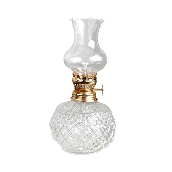 4X Масляная лампа для помещений, классическая масляная лампа с абажуром из прозрачного стекла, товары для дома и церкви