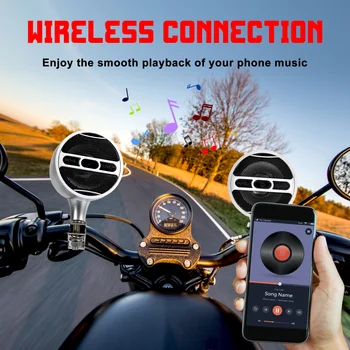 3-дюймовый мотоциклетный Bluetooth-динамик, Мото Аудио, MP3 FM-радиоплеер, аудиосистемы для мотоциклов со светодиодной подсветкой Изображение 2