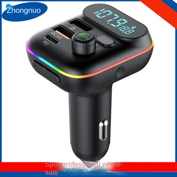 Автомобильный MP3-плеер T70, Новый автомобильный Bluetooth с быстрой зарядкой PD/QC3.0, FM-передатчик, USB C Автомобильный MP3 Изображение 2