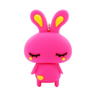 Милый розовый кролик USB Флэш-накопители 64 ГБ Мини-Флешки 128 ГБ 32 ГБ 4 ГБ 8 ГБ 16 ГБ 256 г Личность Memory Stick Ручка-Накопитель Флэш-Подарки