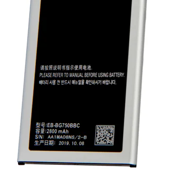 Оригинальный Аккумулятор для телефона EB-BG750BBC EB-BG750BBE Для Samsung GALAXY Mega 2 G7508Q G750F Galaxy Round G910S 2800 мАч, подлинный Аккумулятор Изображение 2