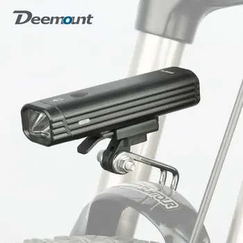 Deemount 2000 мАч 400ЛМ Алюминиевая Фара Переднее освещение Велосипеда USB Зарядка светодиодный фонарик Дополнительный руль Вилка Стержень Подставка для шлема Изображение 2