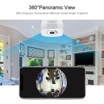 Панорамная камера Tuya с HD-лампочкой, Домашняя беспроводная камера для мониторинга Wi-Fi, 3-мегапиксельная полноцветная инфракрасная камера ночного видения, двусторонний домофон Изображение 2