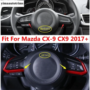 Декоративная Накладка На Кнопку Рулевого колеса Для Mazda CX-9 CX9 2017-2020 ABS Красный/Матовый/Аксессуары из Углеродного волокна Для Интерьера