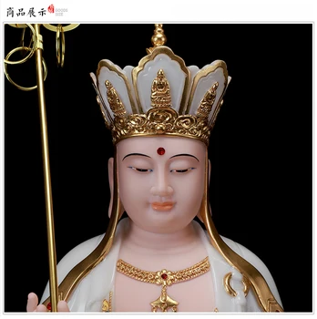 Азия топ высококачественная позолоченная статуя Будды ручной работы, домашнее семейное благословение, эффективное Поклонение, талисман кшитигарбхи Дизанг пуша Изображение 2