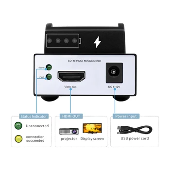 Устройство передачи данных камеры уровня B 1080p, 3G SDI конвертер в HDMI, коробка для видеозахвата с разъемом для аккумулятора Изображение 2