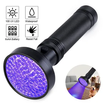 Супер Яркий 100 LED 395nm UV Blacklight Фонари Ультрафиолетовый Фонарик-Детектор для Осмотра Мочи домашних животных Дома и Отеля
