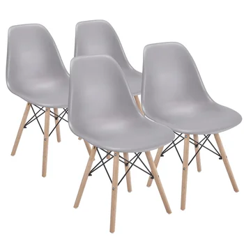 Современные обеденные стулья, набор из 4-х, светло-серый