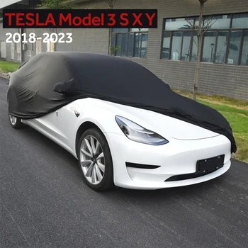 Водонепроницаемый Автомобильный Чехол Всепогодный Снегозащитный УФ-Защита Ветрозащитный Открытый Полный Автомобильный Чехол Для Tesla Model X S 3 Y 2023 2022 2021