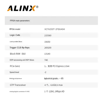 ALINX XILINX A7 FPGA Черно-золотая плата разработки Artix-7 200t 200t 100t 100t 35T AX7A200 200T Изображение 2