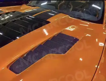 Чехол для капота двигателя из неокрашенного углеродного волокна FRP для Ford Mustang 2015 2016 2017, Автомобильные украшения для Авто Изображение 2