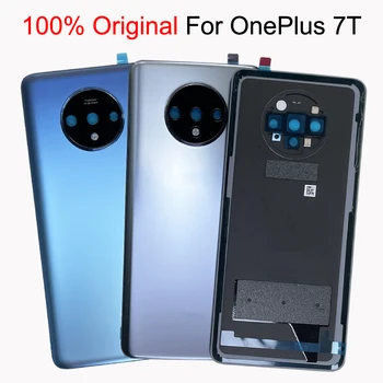 Оригинал Для OnePlus 7T Gorilla Glass 5 Задняя Крышка Запасные Части Задняя Крышка 1 + 7T Крышка Батарейного отсека Дверной Корпус Стеклянная рамка камеры