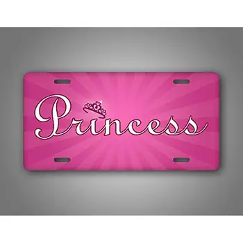 Розовый номерной знак принцессы, фиолетовая корона принцессы, металлическая табличка на стену Изображение 2