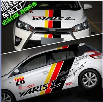 Для Toyota YARiS L автомобильная наклейка модификация украшения кузова YARiS L персонализированная пользовательская наклейка для гоночных соревнований decal