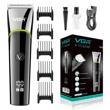 VGR V-295 Мощный мотор, Водонепроницаемый Профессиональный Перезаряжаемый Электрический Триммер, Парикмахерская Машинка для стрижки волос, Беспроводная для мужчин