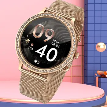 Женские умные часы с функцией вызова по Bluetooth, пульсометром, датчиком содержания кислорода в крови и счетчиком шагов - идеальный фитнес
